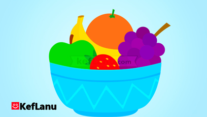 דף צביעה קערת פירות