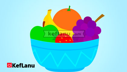 דף צביעה קערת פירות