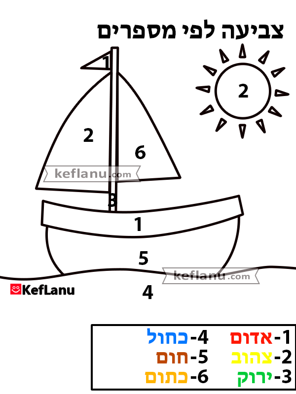 דף צביעה סירה