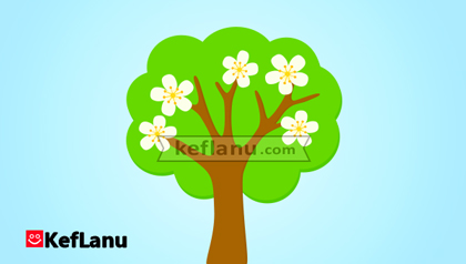 דף צביעה - עץ שקדיה