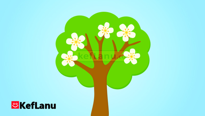 דף צביעה - עץ שקדיה