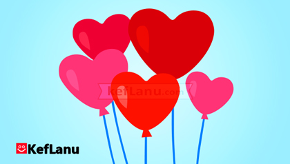 דף צביעה בלונים לב