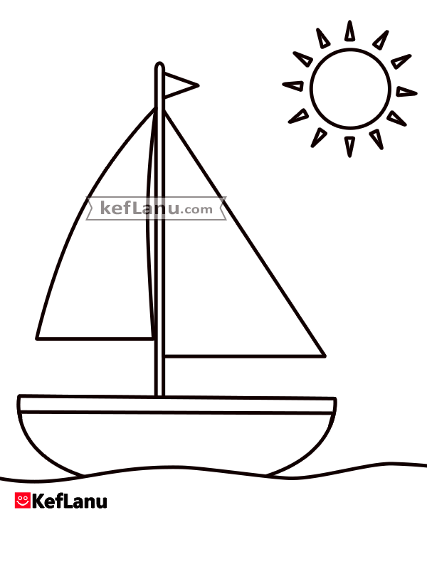 דף צביעה סירת מפרש