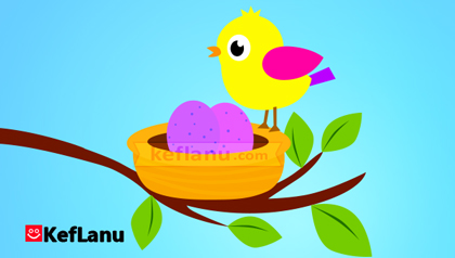 דף צביעה קן לציפור