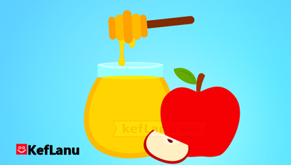 דף צביעה תפוח בדבש